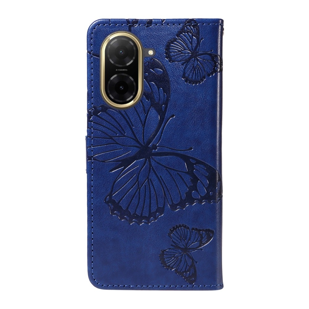 Nagy pillangó könyv tok Xiaomi Redmi A5 (171.7x77.8x8.3mm) számára - kék