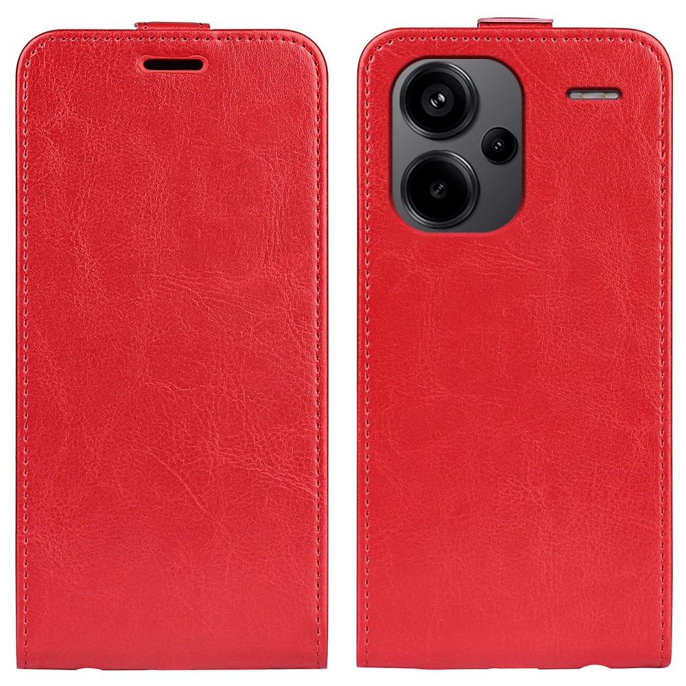 Függőleges flip tok Xiaomi Redmi Note 13 Pro+ 5G számára - piros