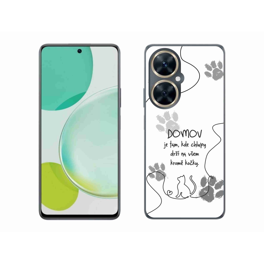 Gél borító mmCase a Huawei Nova 11i készülékhez - macska motívum fehér háttérrel