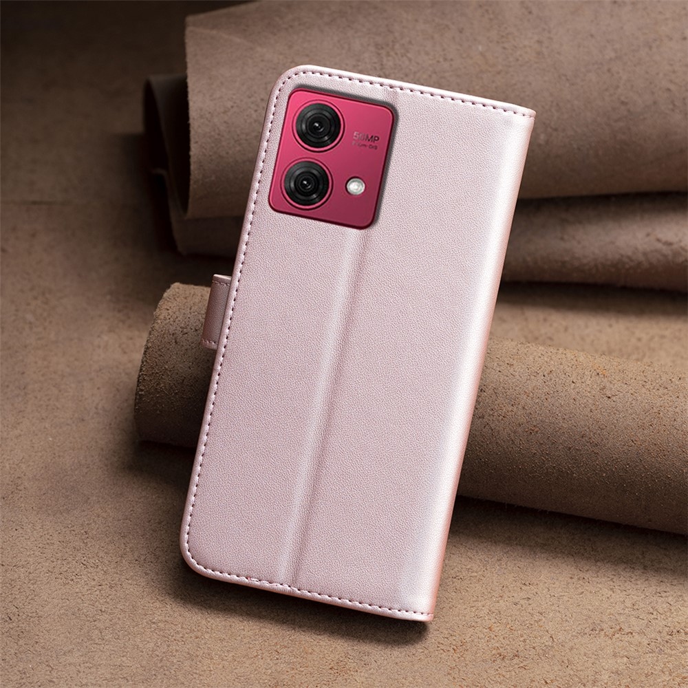 BNF könyv tok Motorola Moto G84 5G - rózsa arany