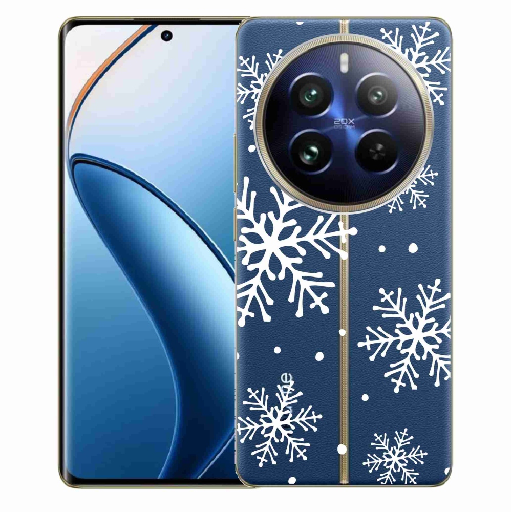 Zselés borítás mmCase a Realme 12 Pro 5G/12 Pro+ 5G számára - fehér pelyhek átlátszó háttéren