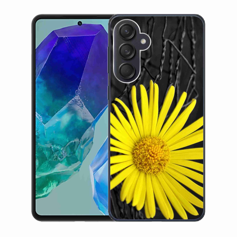 Gél védőhuzat mmCase Samsung Galaxy M55 5G - sárga virág