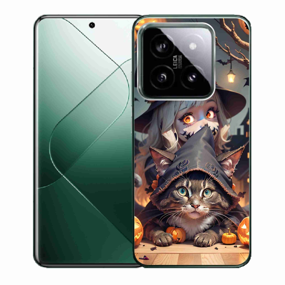 Gél borító mmCase a Xiaomi 14-hez - boszorkány macskával