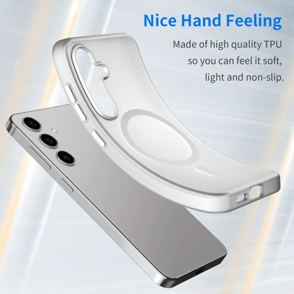 Frost zselés tok MagSafe támogatással Samsung Galaxy S24+/S25+ készülékhez - fehér