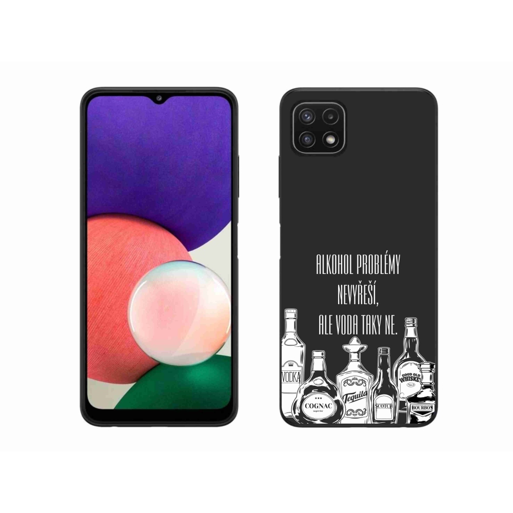 Gél borító mmCase Samsung Galaxy A22 5G - vicces szöveg fekete háttérrel