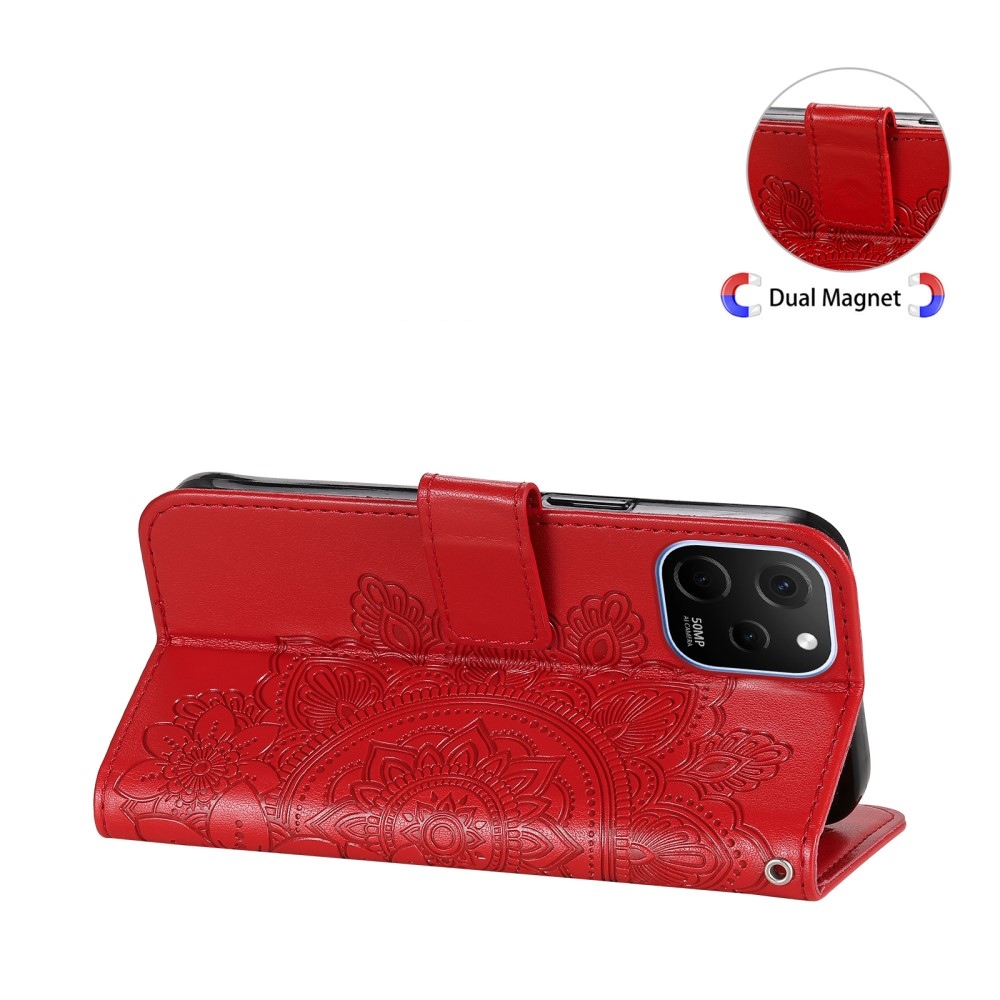 Mandala könyv tok Huawei Nova Y61-hez - piros