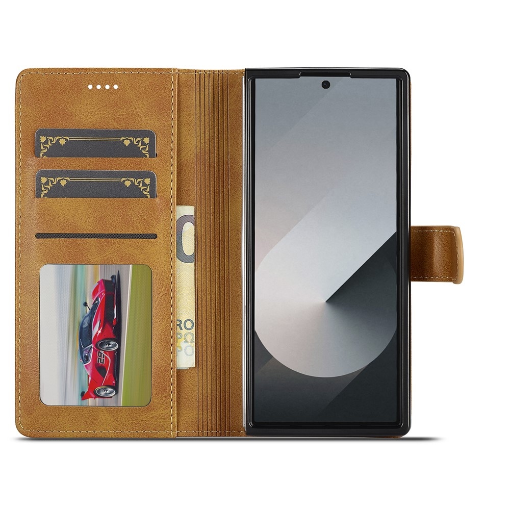 IMEEKE könyvtáska Samsung Galaxy Z Fold7 5G - sárga