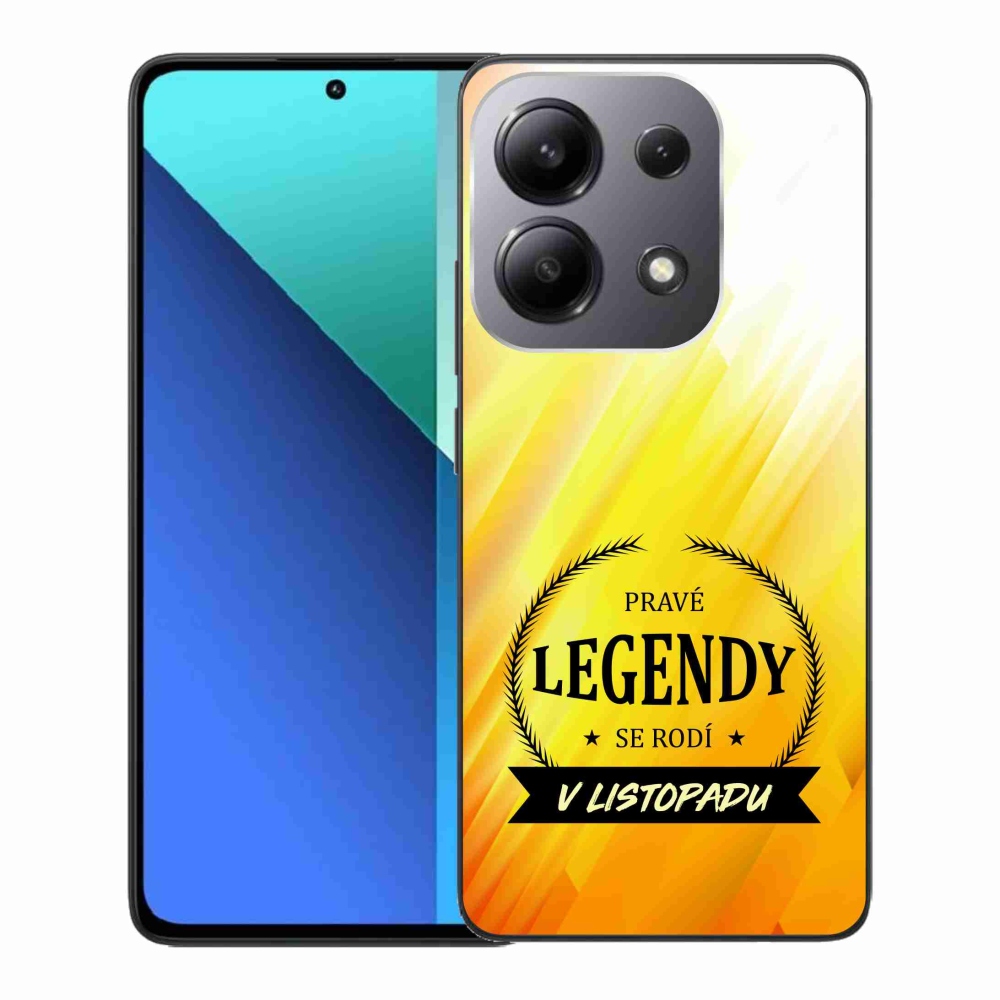 Gél borítás mmCase a Xiaomi Redmi Note 13-on - Legendák novemberben sárga háttérrel