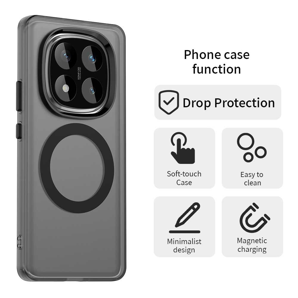 Candy zselés tok MagSafe-val a Xiaomi Redmi Note 14 Pro-ra - fekete