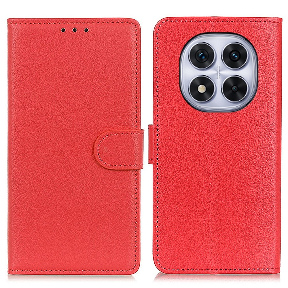 Litchie könyv tok a Xiaomi Redmi Note 14 Pro-hoz - piros