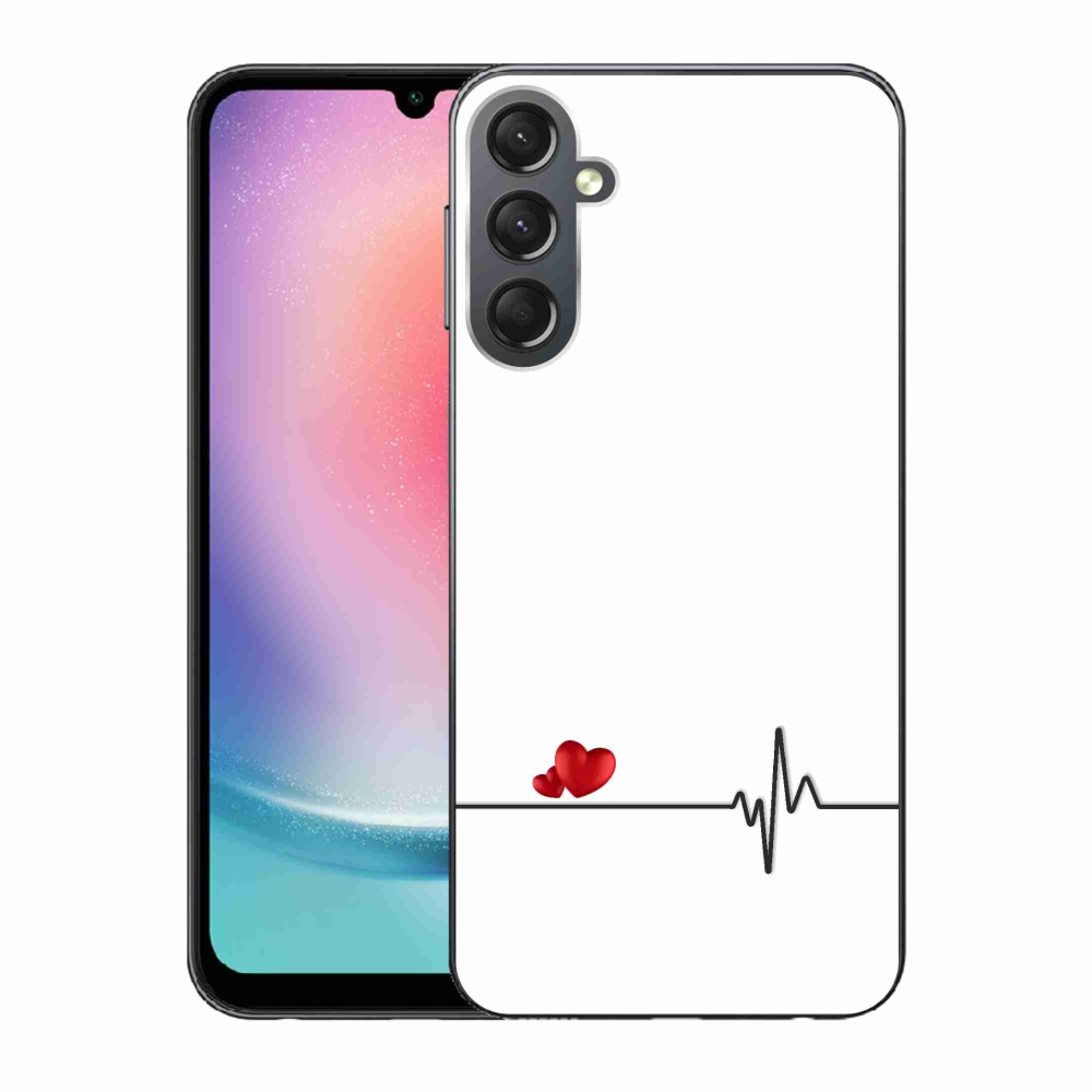 Gél borító mmCase Samsung Galaxy A24 készülékhez - szív és szívverés fehér háttérrel