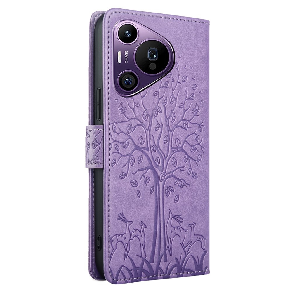 Fa könyvtáska Huawei Pura 70 Pro-hoz - lila