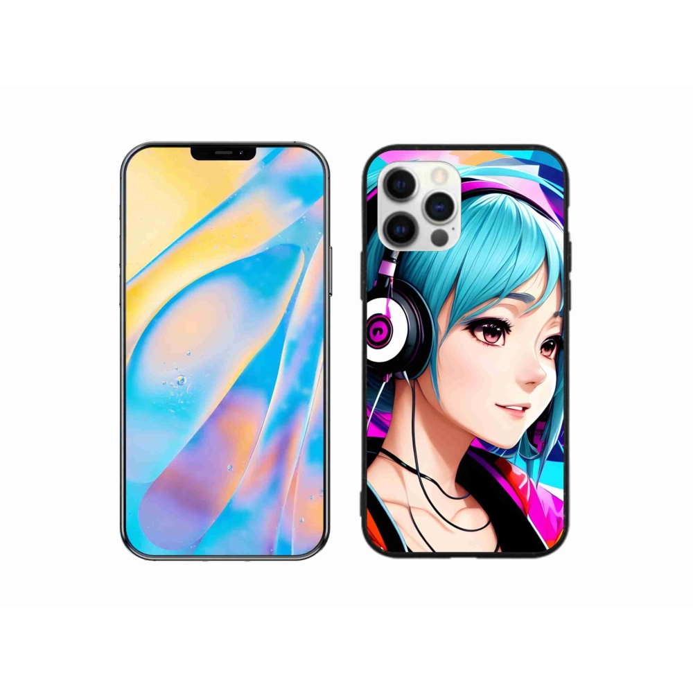 Zselés borítás mmCase iPhone 12 készülékhez - lány fejhallgatóval