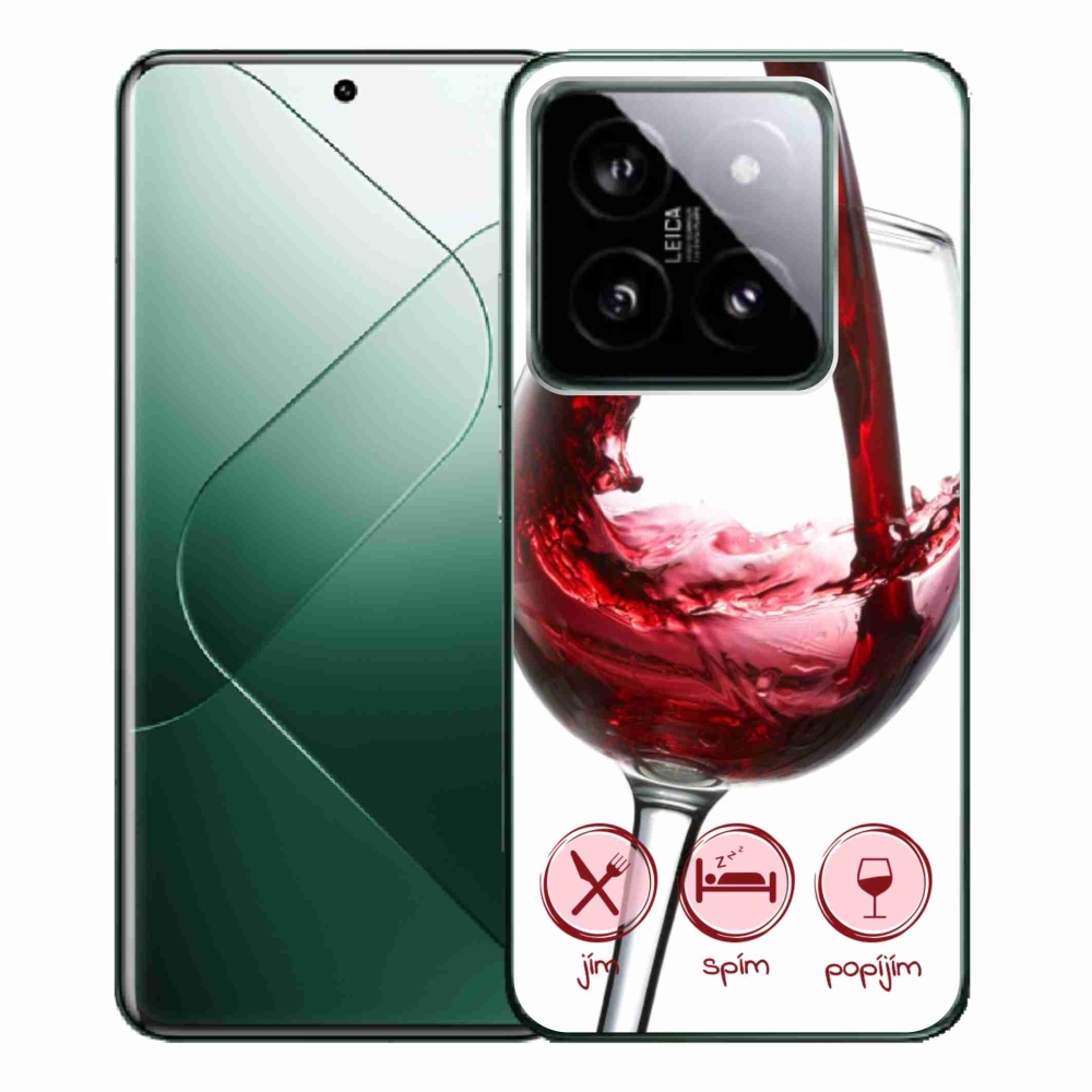 Gél tok mmCase a Xiaomi 14 Pro-hoz - borospohár piros