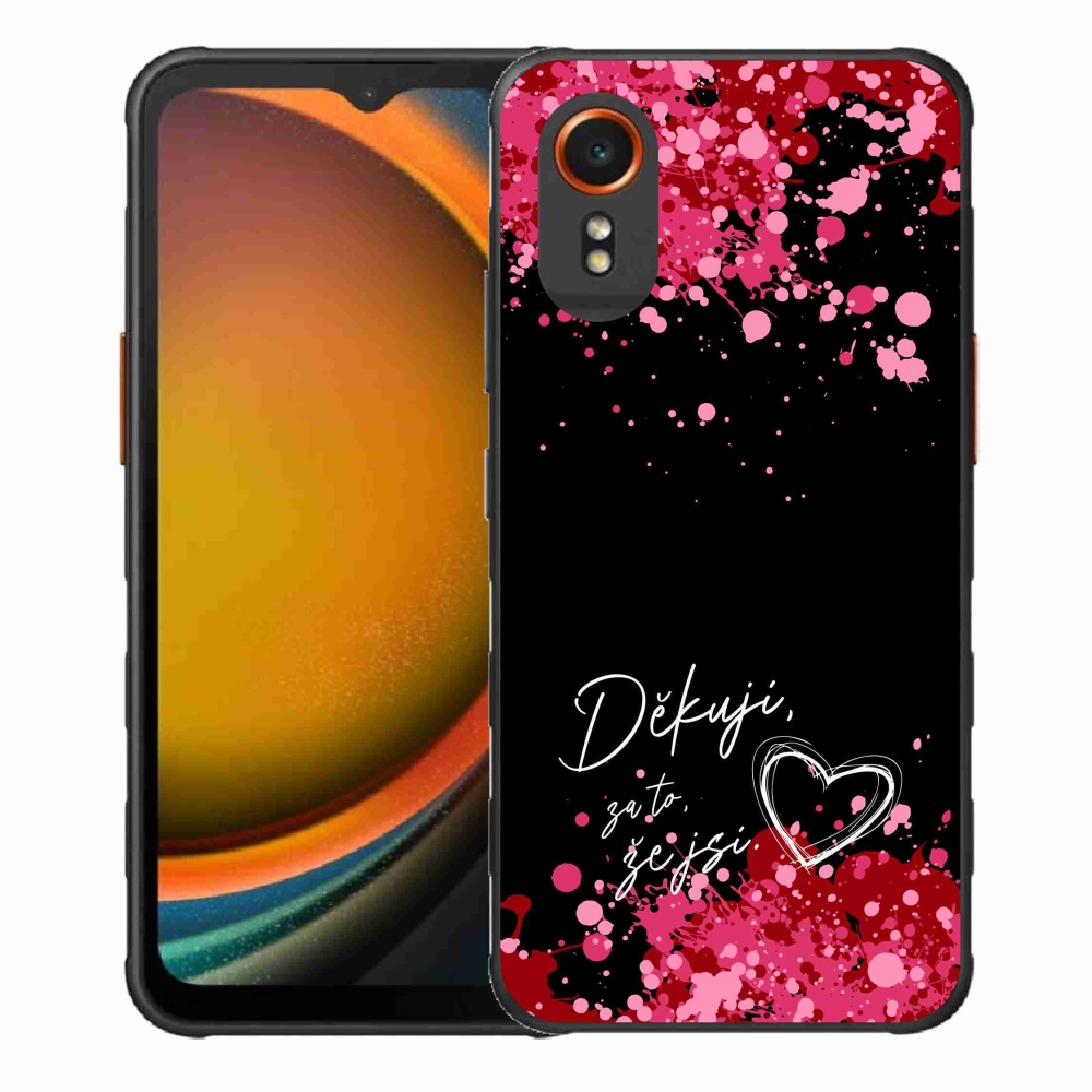 Gél borító mmCase Samsung Galaxy Xcover 7 készülékhez - text in love 2 fekete háttér