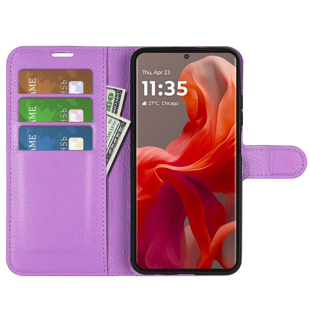 Litchi könyv tok a Motorola Moto G85 5G-hez - lila