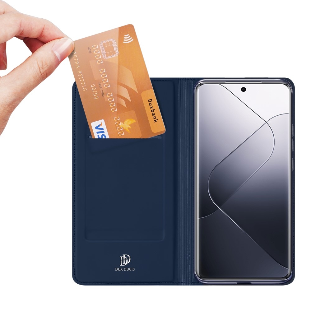 DUX könyvtáska Xiaomi 14 Pro-hoz - sötétkék
