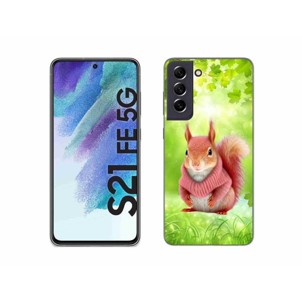 Zselés borítás mmCase Samsung Galaxy S21 FE 5G - mókus pulóverben