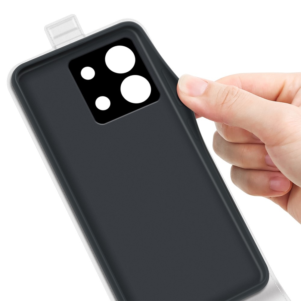 Függőleges flip tok Xiaomi Redmi Note 13 Pro 5G/Poco X6 5G számára - fehér