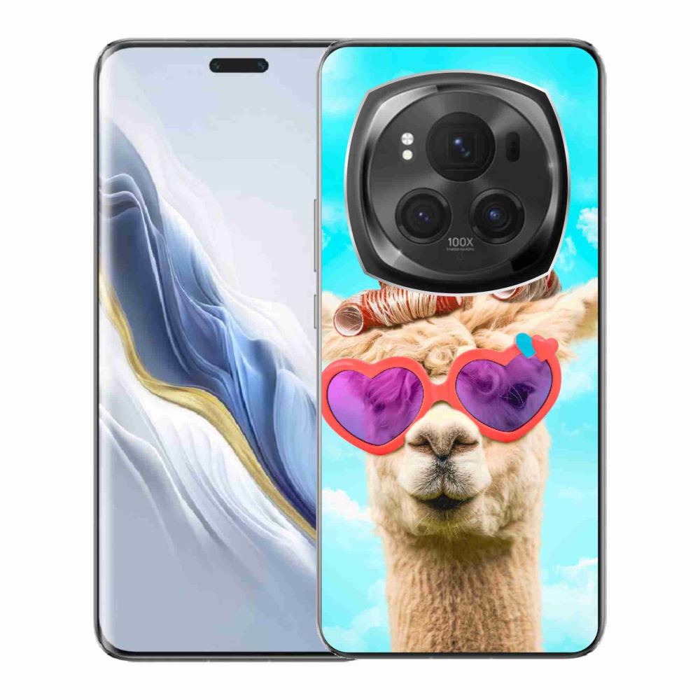 Zselés borítás mmCase a Honor Magic 6 Pro 5G számára - szemüveges láma
