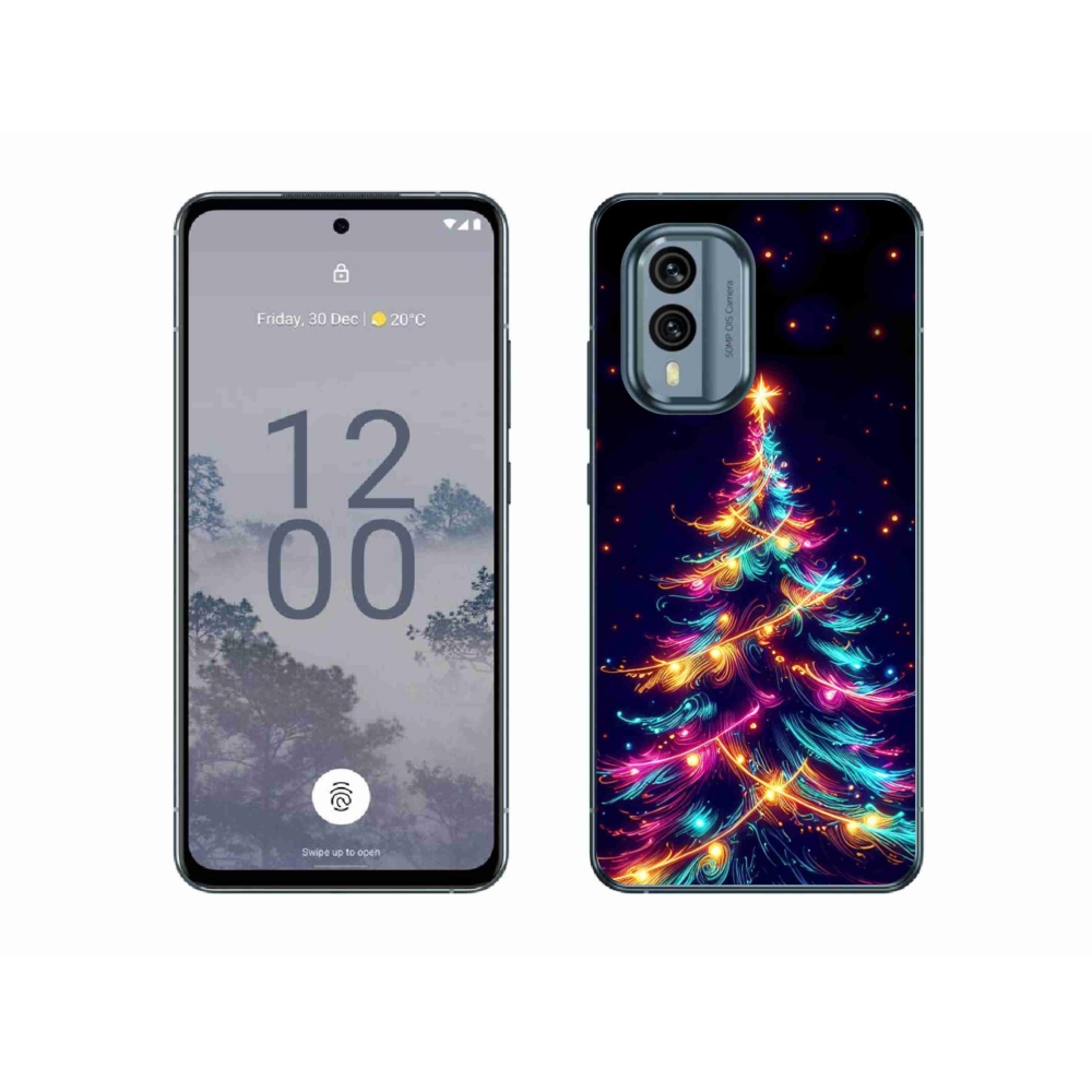 Zselés borítás mmCase a Nokia X30 5G készülékhez - neon karácsonyfa