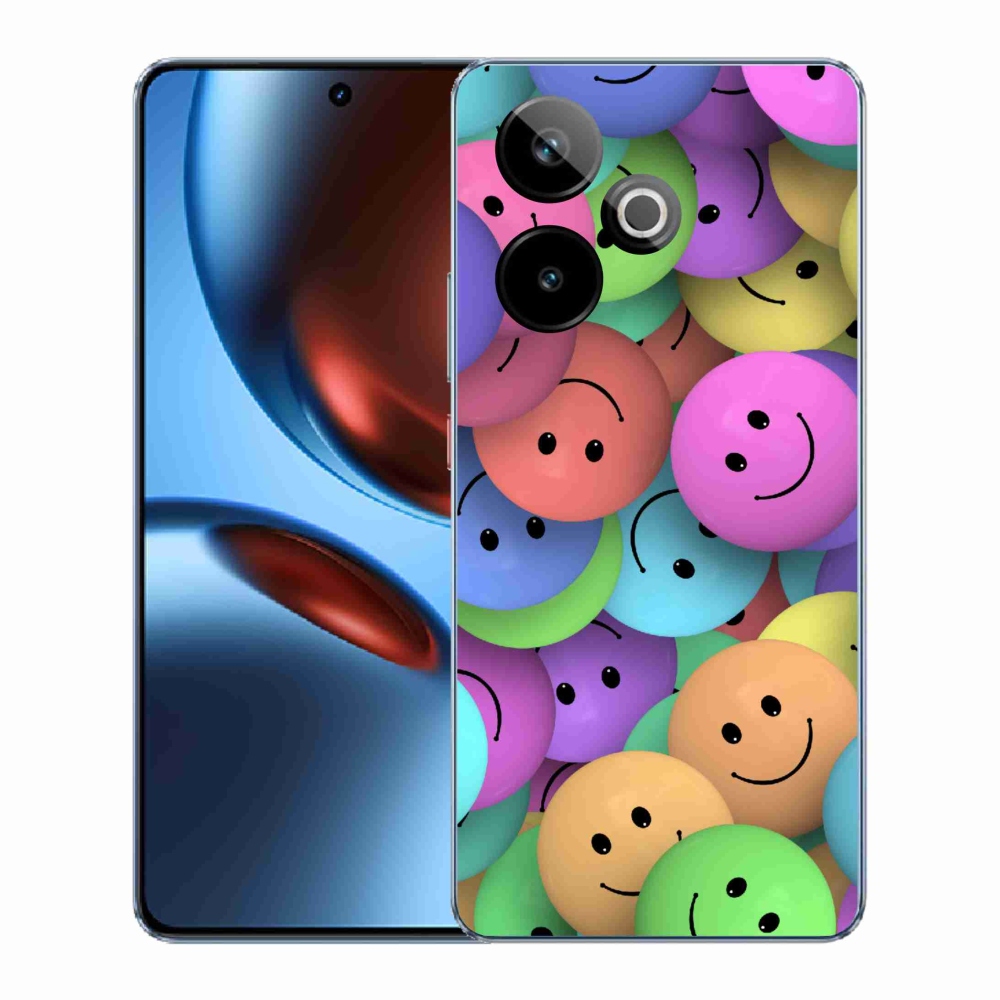 Rugalmas zselés tok mmCase képpel a Realme GT 7 5G/GT 7T 5G számára - színes smiley-kkal
