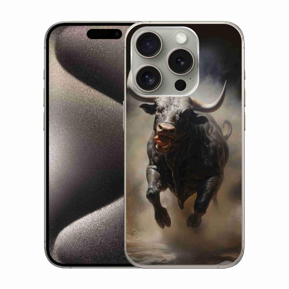 Zselés borítás mmCase iPhone 15 Pro készülékhez - dühös bika