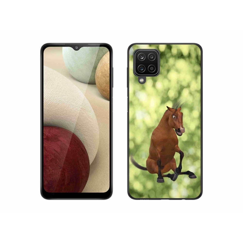 Zselés borítás mmCase Samsung Galaxy M12 - barna rajzfilm ló 1