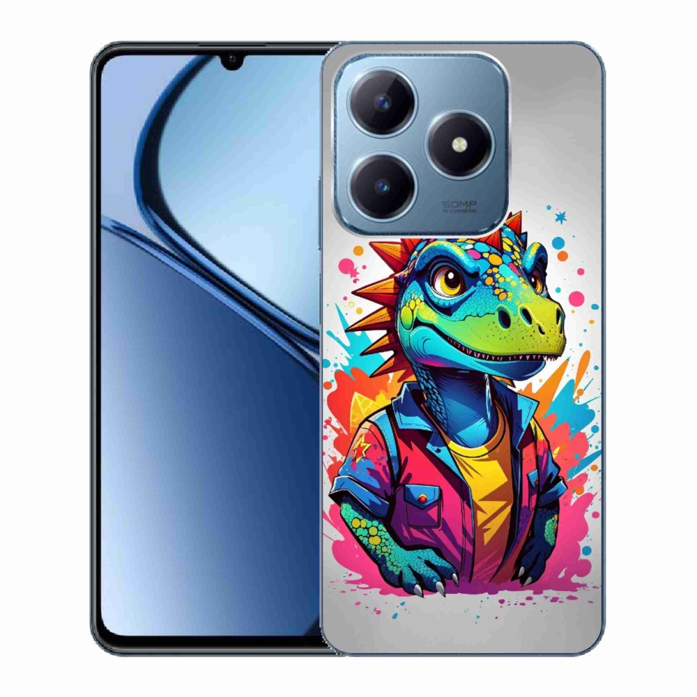 Zselés borítás mmCase a Realme C63 készülékhez - színes dinoszaurusz
