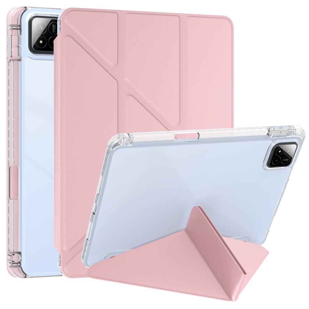 Origami intelligens pozicionáló tok Xiaomi Pad 7/7 Pro táblagéphez - rózsaszín
