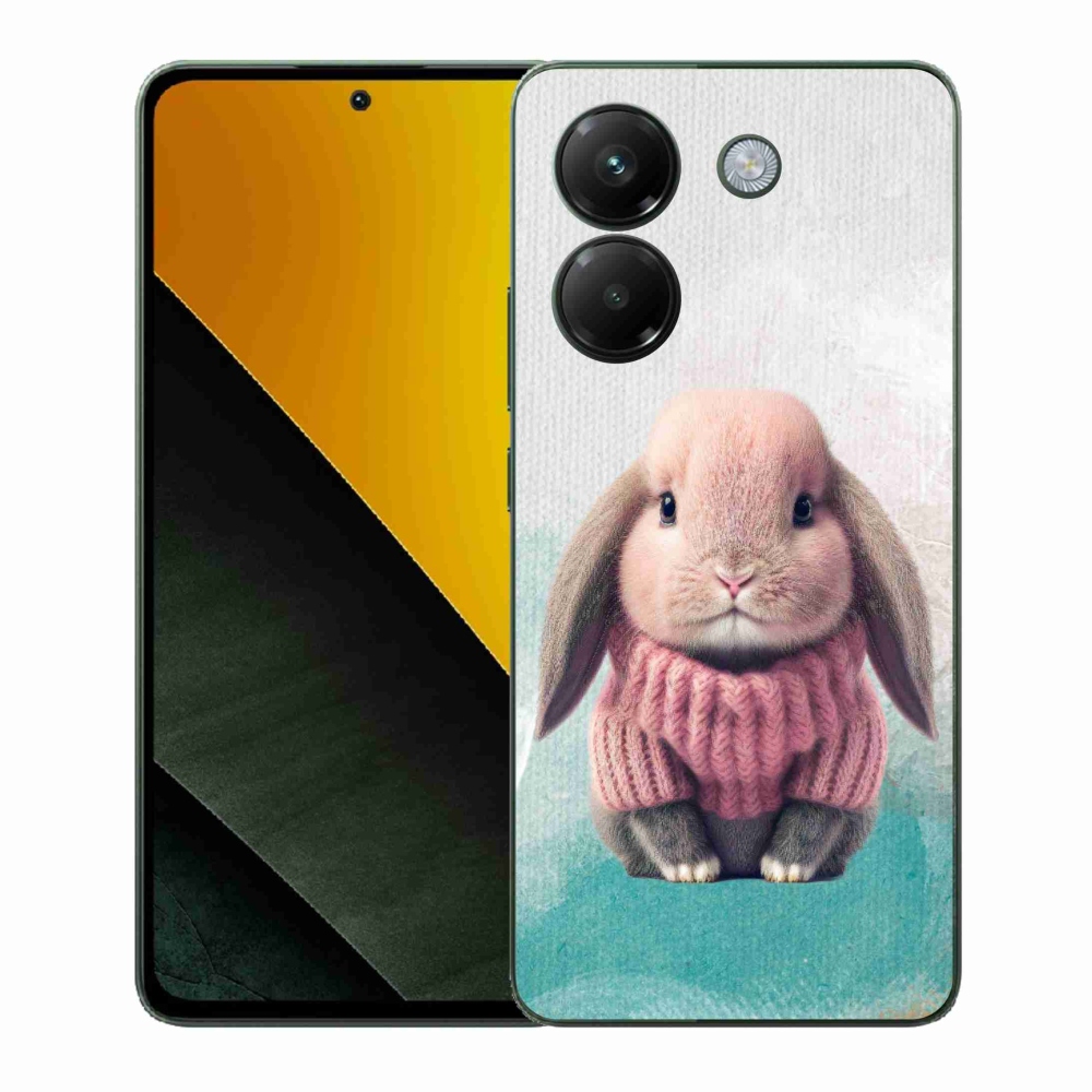Gél borítás mmCase a Xiaomi Poco M7 Pro 5G számára - nyúl pulóverben