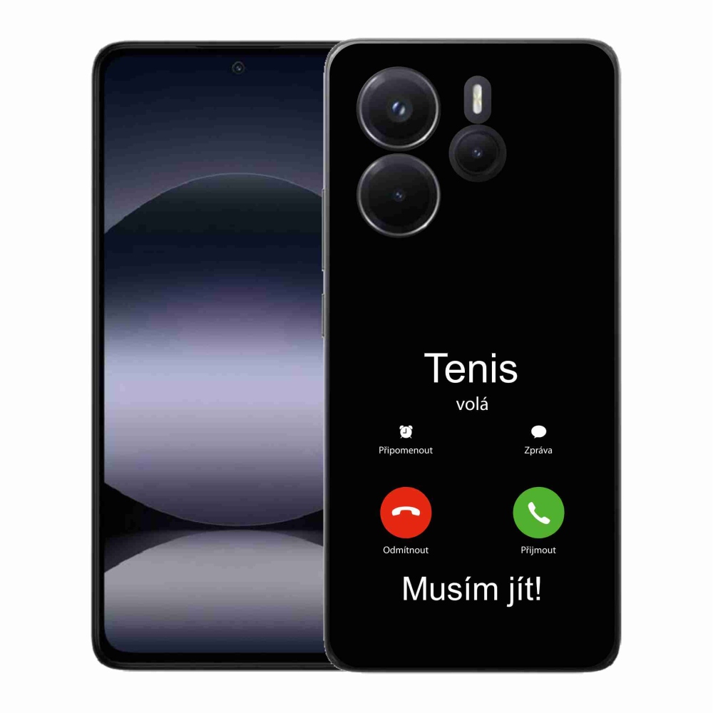 Gél borítás mmCase a Xiaomi Redmi Note 14-hez - teniszhívások fekete háttérrel