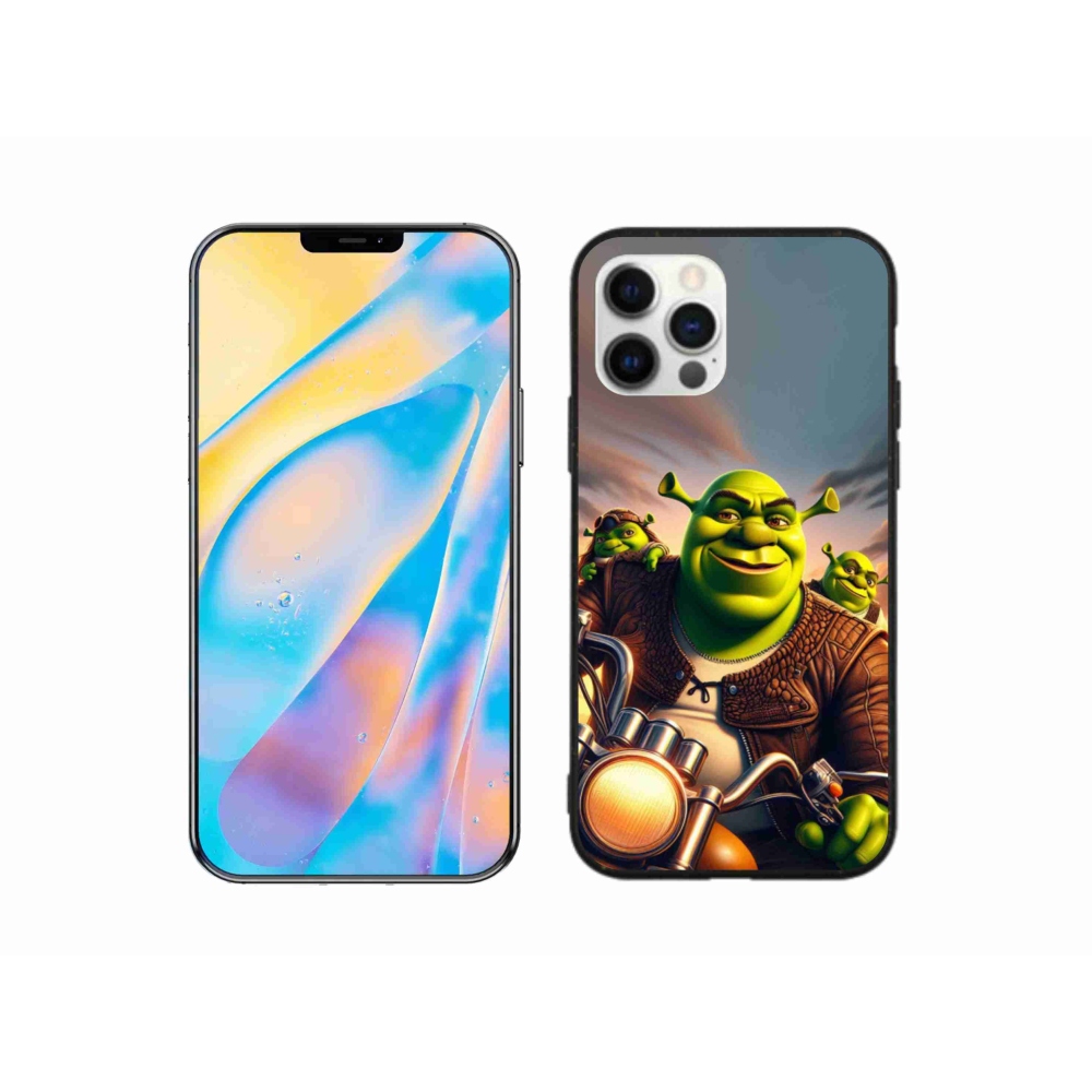 Zselés borítás mmCase iPhone 12 készülékhez - Shrek egy motorkerékpáron