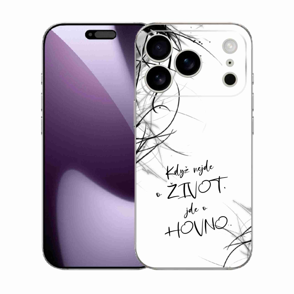 Gél borító mmCase iPhone 17 Pro készülékhez - vicces szöveg 16 fehér háttér