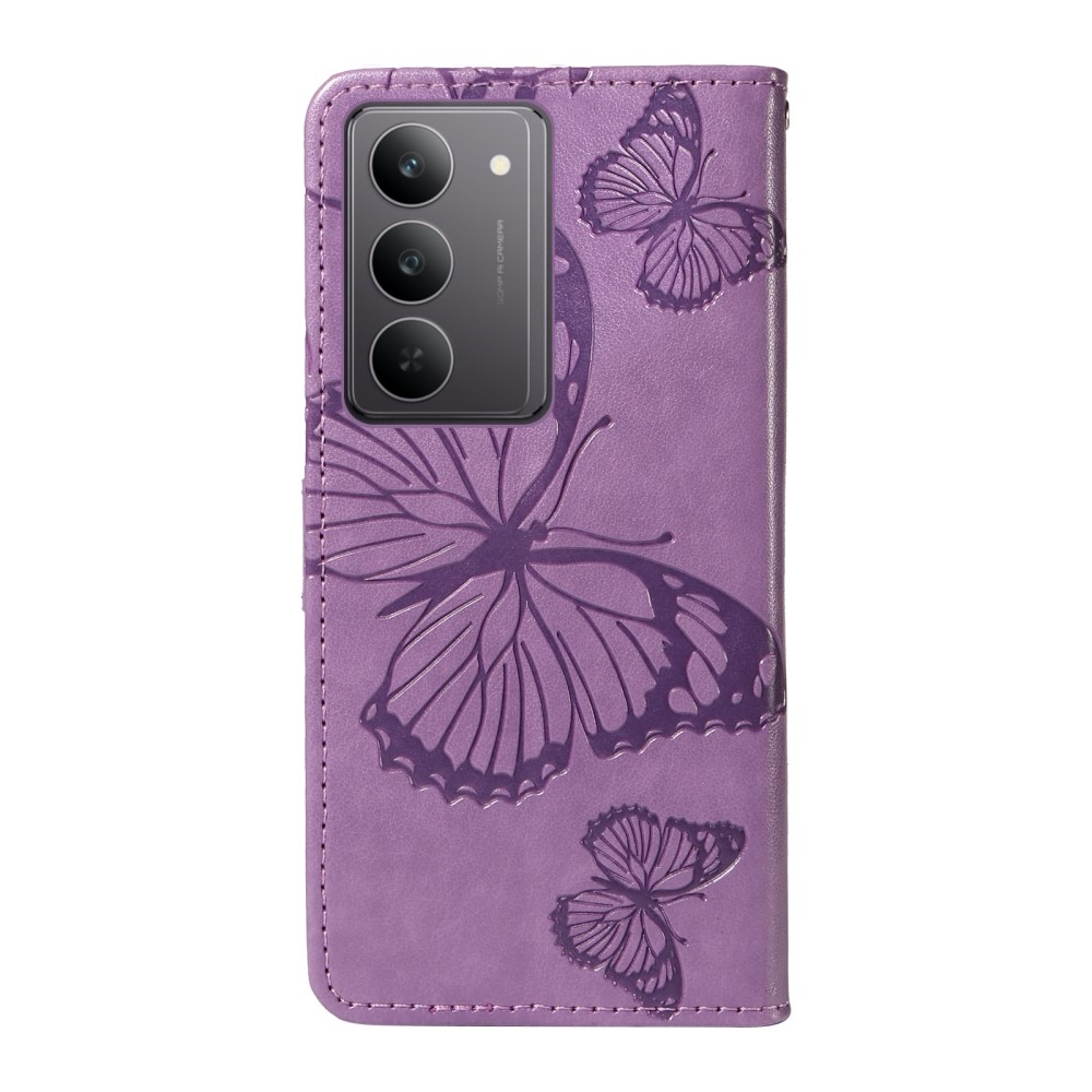 Nagy pillangó könyvtáska a Realme C75 készülékhez - lila