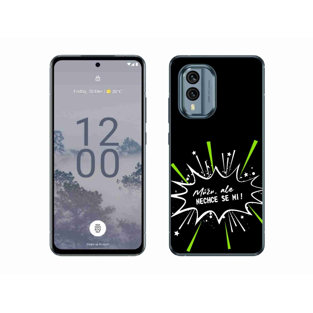 Zselés borító mmCase a Nokia X30 5G készülékhez - vicces szöveg 11 fekete háttér
