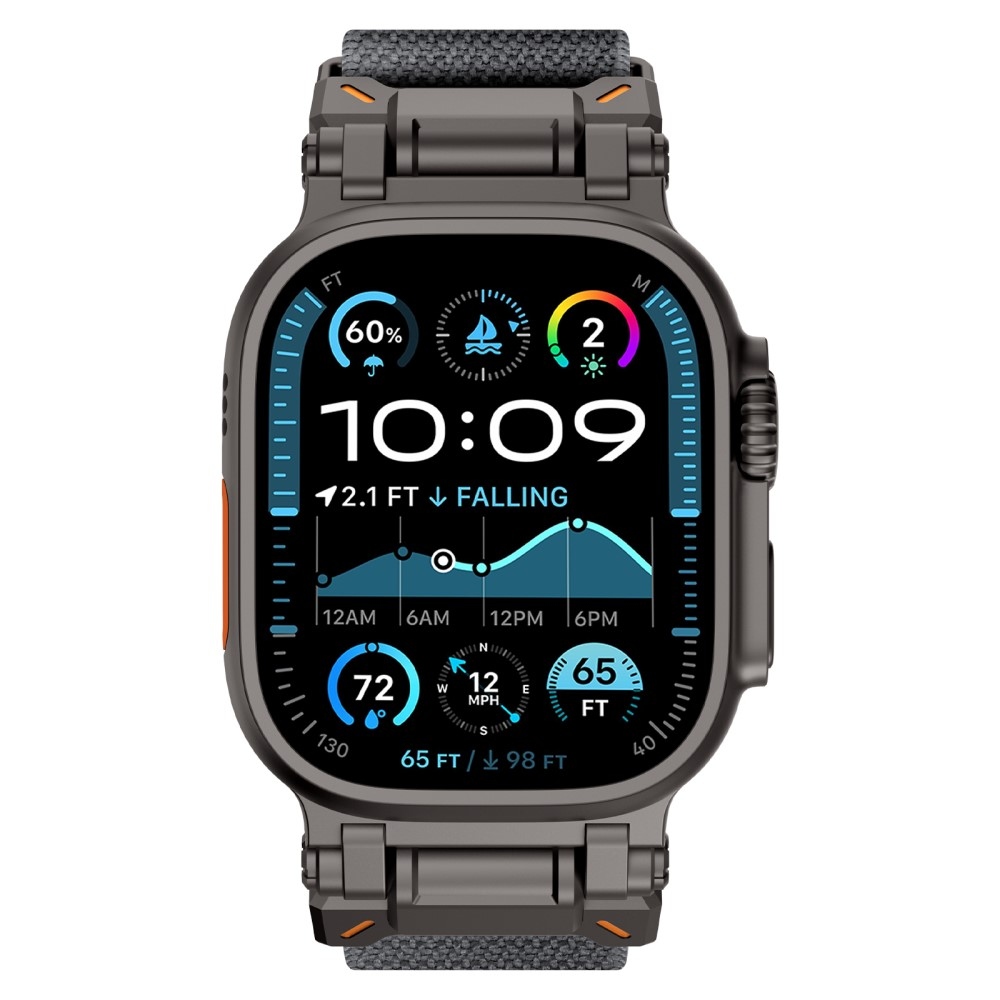 Fém nejlon szíj Apple Watch Ultra/Ultra 2 49mm/SE/SE 2022/2023 44mm/10 46mm/9/8/7 45mm/6/5/4 44mm/3/2/1 42 mm - szürke