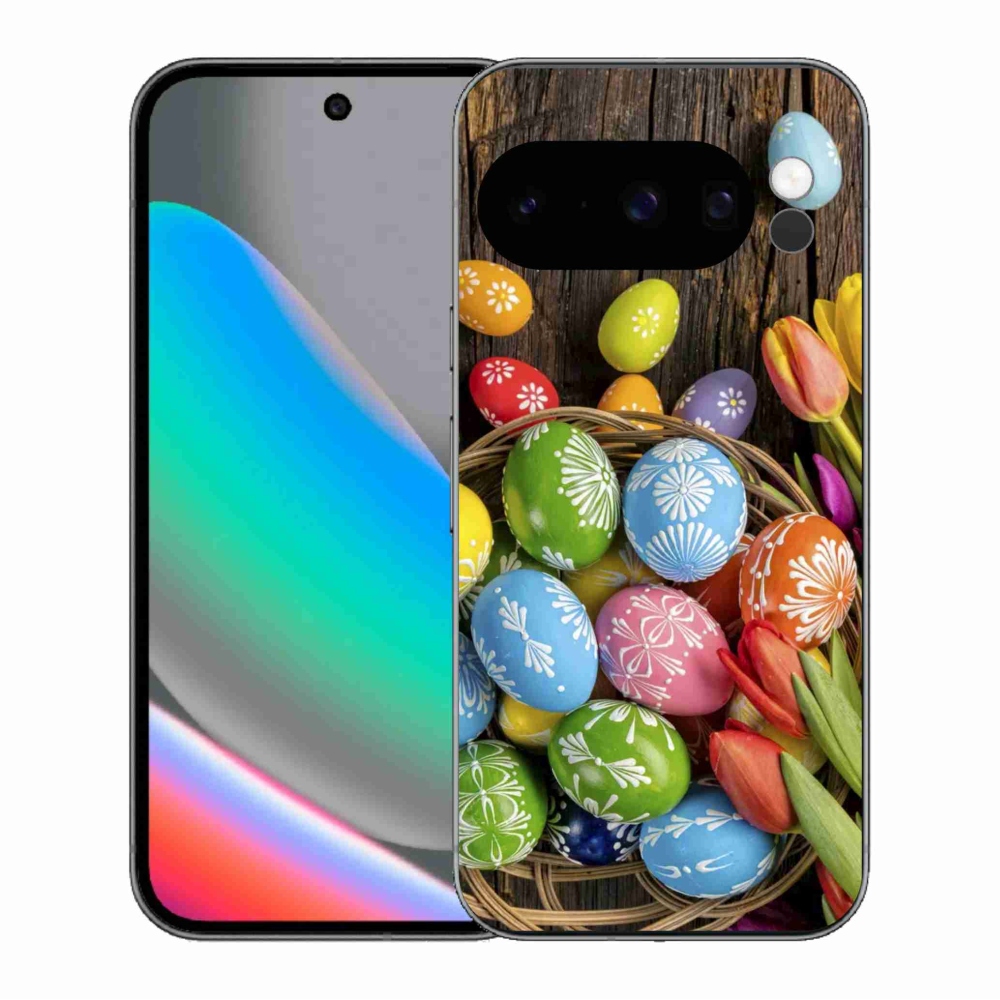 Zselés borítás mmCase a Google Pixel 10 Pro számára - Húsvéti tojások