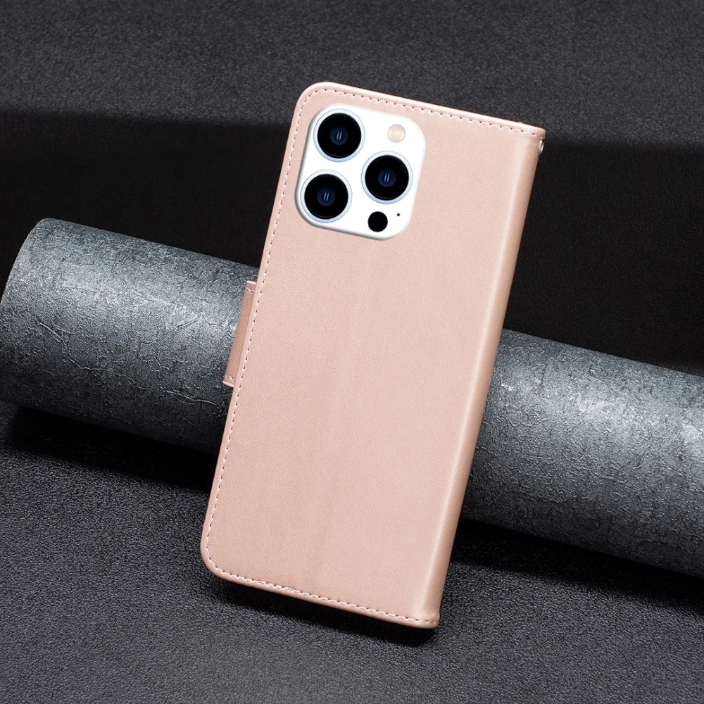 Pillangó könyvtáska iPhone 16 Pro készülékhez - rózsaarany
