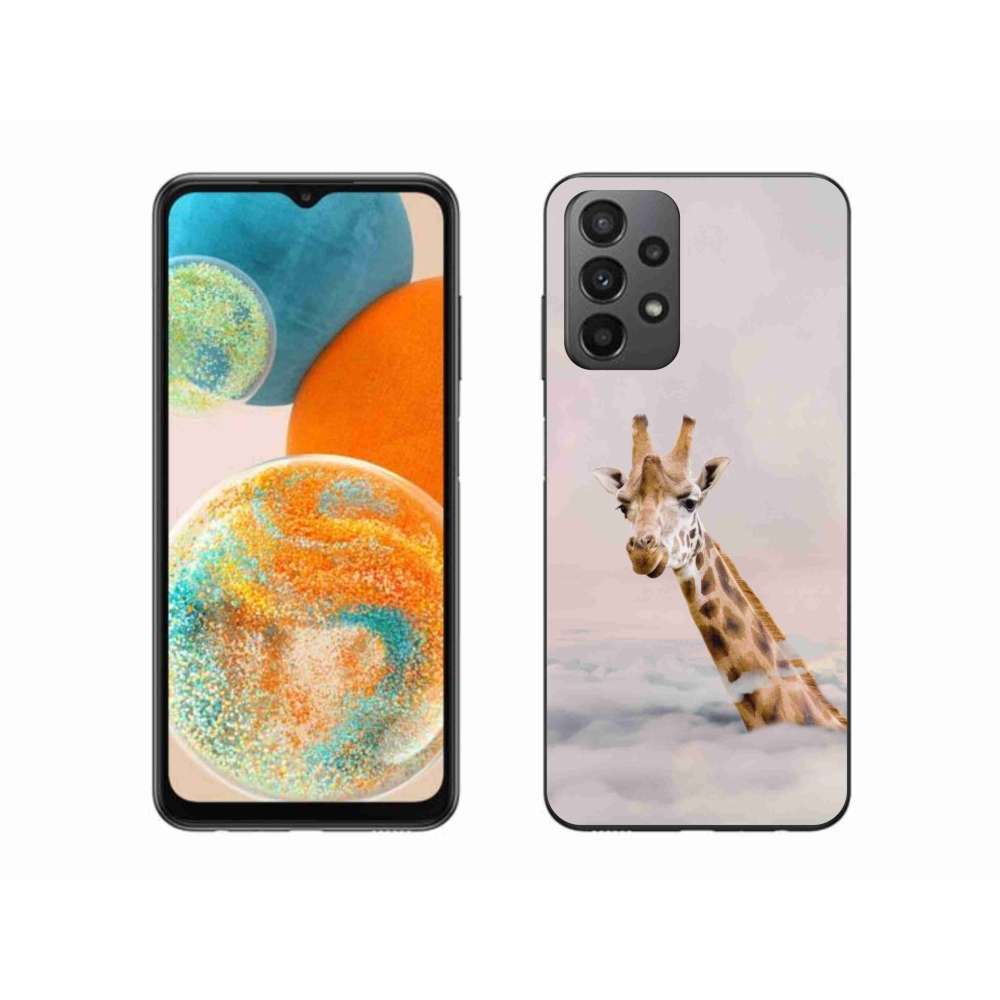 Zselés borítás mmCase Samsung Galaxy A23 4G/5G készülékhez - zsiráf a felhők között