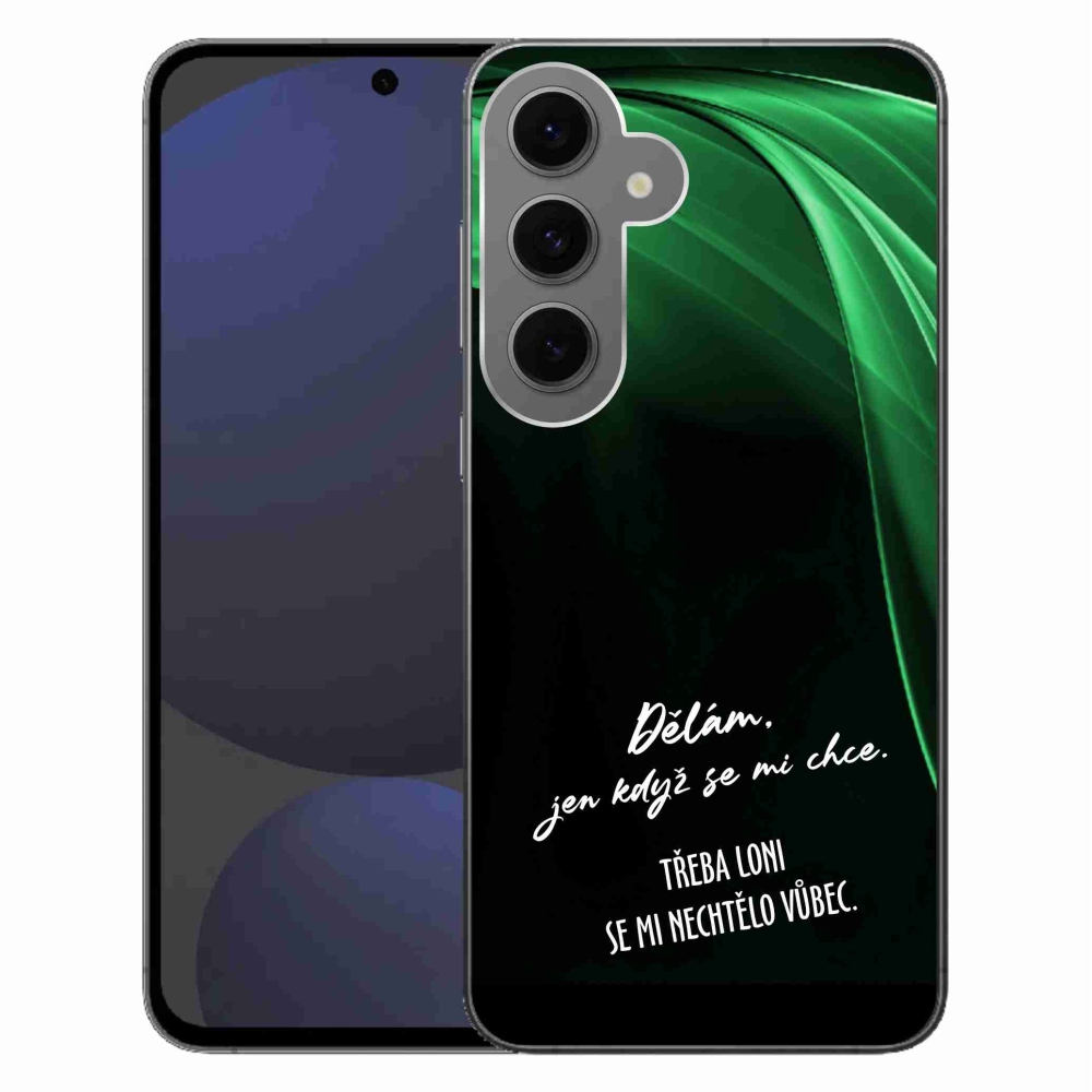 Gél borító mmCase Samsung Galaxy S24 FE - vicces szöveg 12 fekete háttér