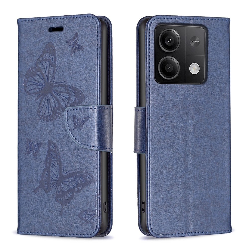 Pillangó könyv tok Xiaomi Redmi Note 13-hoz - sötétkék