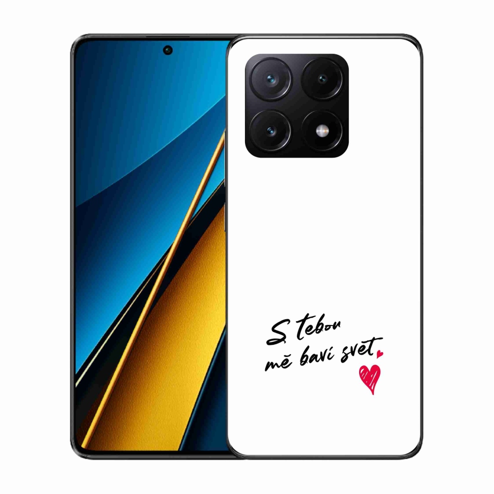 Gél borító mmCase a Xiaomi Poco X6 Pro 5G-hez - szerelmes szöveg 1 fehér háttér