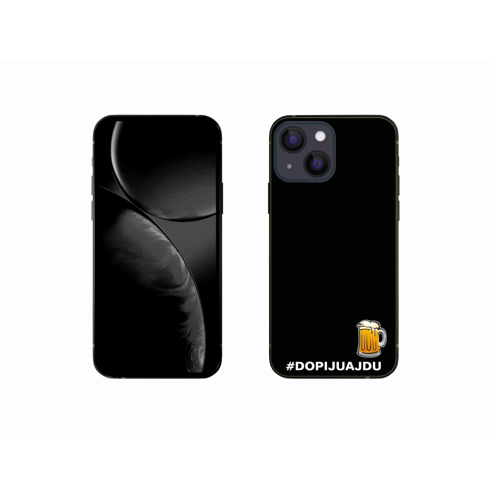 Gél borítás mmCase iPhone 13 mini 5.4 - sör motívum 1 fekete háttérrel