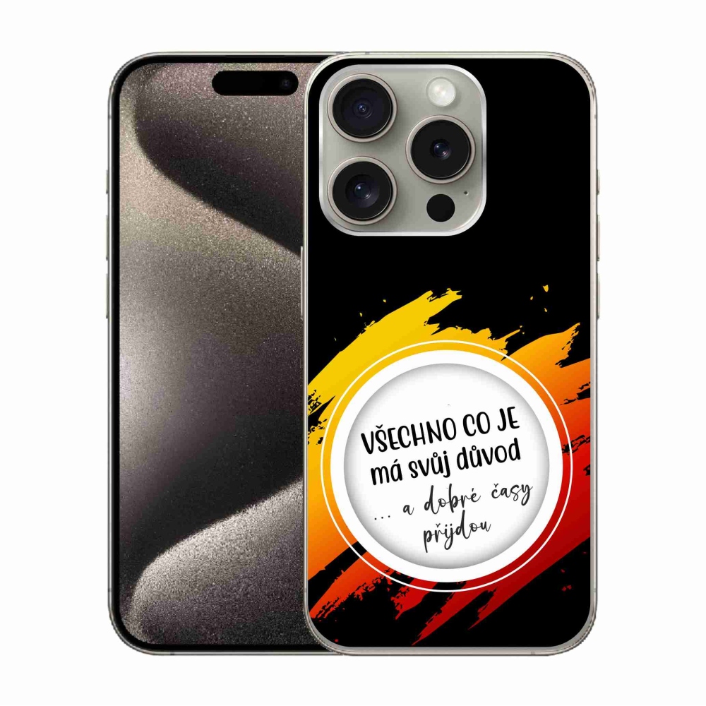 Gél borítás mmCase iPhone 15 Pro készülékhez - Idézet 3 fekete háttér