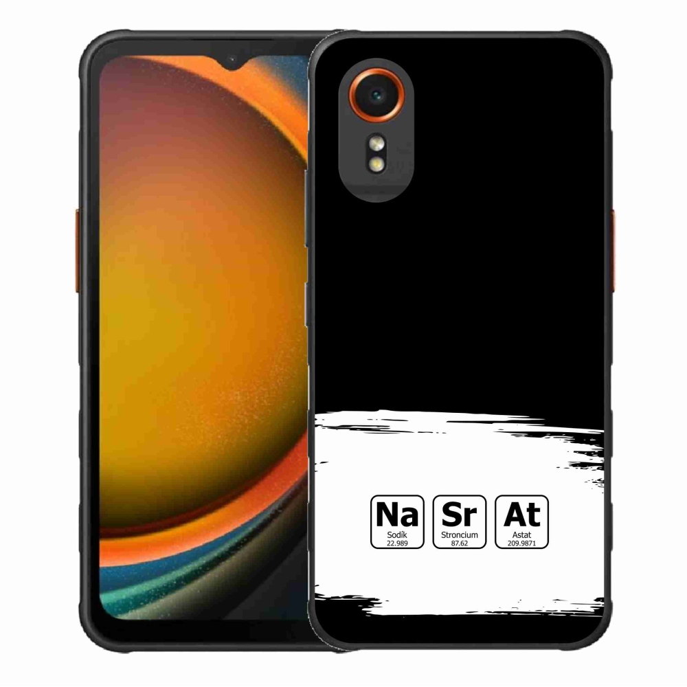 Gél borító mmCase Samsung Galaxy Xcover 7 - kémiai elemek fehér és fekete háttérrel