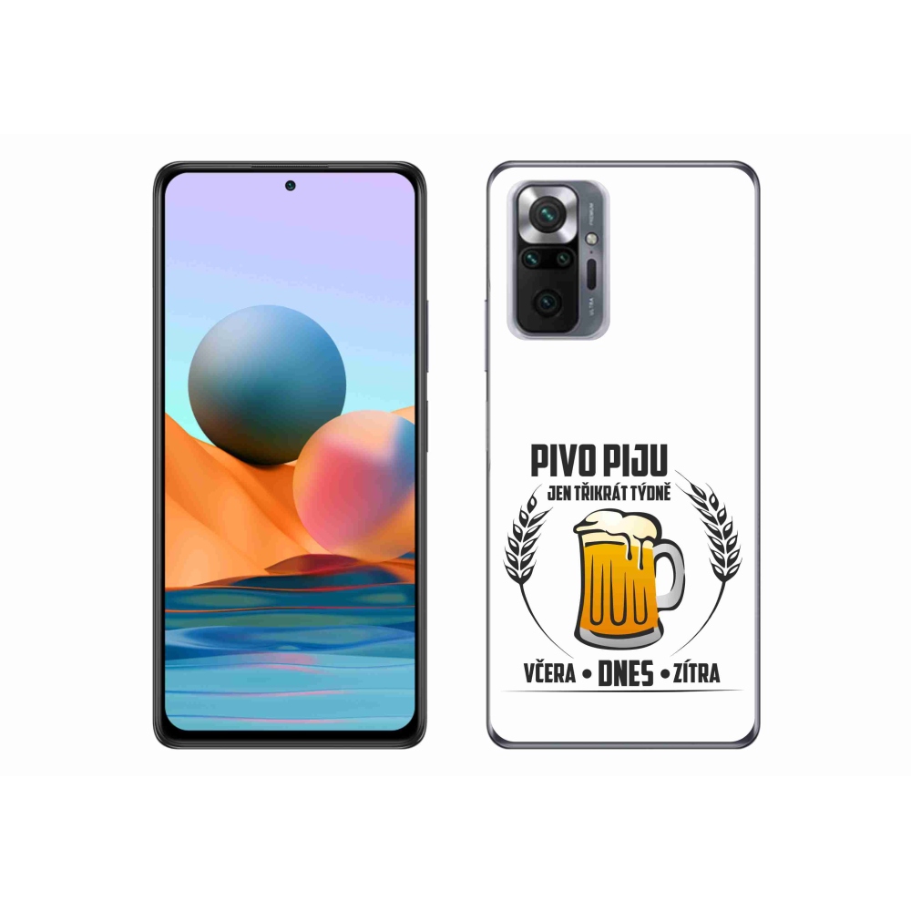 Gél borítás mmCase a Xiaomi Redmi Note 10 Pro készülékhez - sör motívum fehér háttérrel