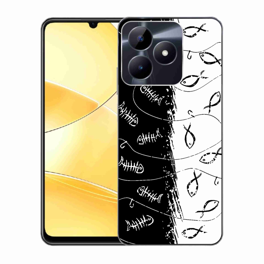 Zselés borító mmCase a Realme C51/C53 készülékhez - csontvázak és halak