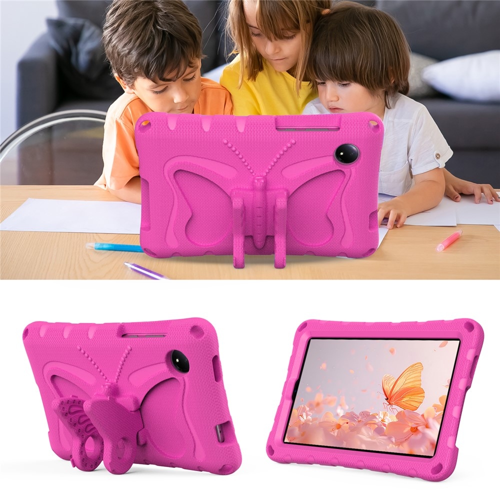 Gyerekek Pillangó EVA tartós tok pánttal Xiaomi Redmi Pad SE 8.7 tablethez - rózsaszínű