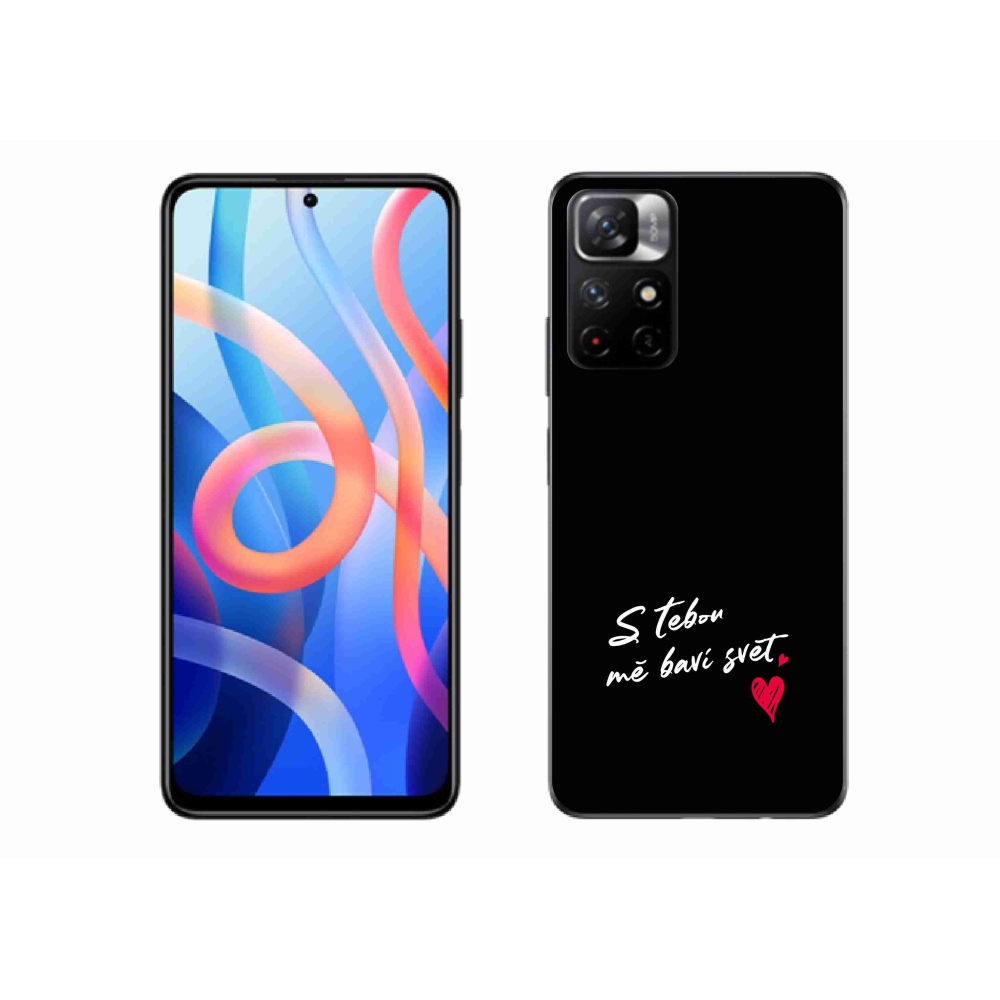 Gél borító mmCase a Xiaomi Redmi Note 11S 5G - szerelem szöveg 1 fekete háttérrel